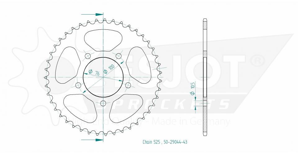 Couronne de transmission pour Benelli 752 S