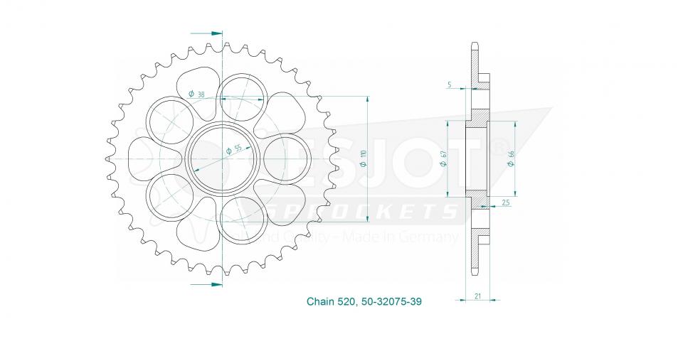 Couronne de transmission pour Ducati Biposto