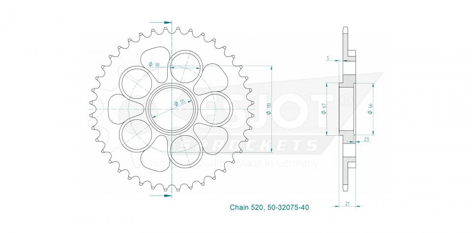 Couronne de transmission pour Ducati Biposto