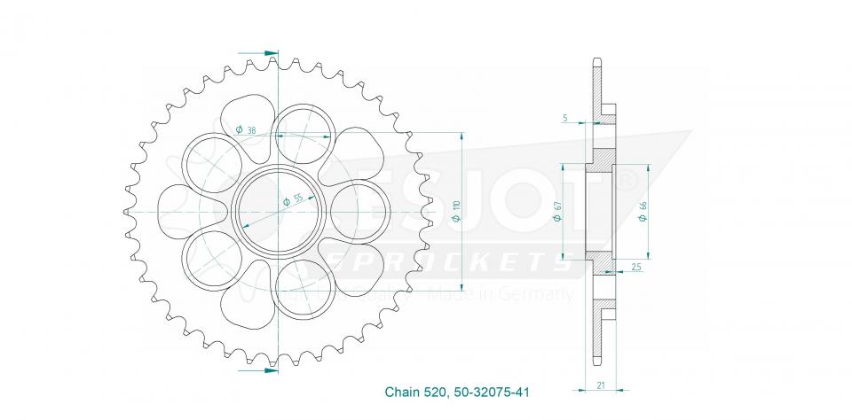 Couronne de transmission pour Ducati Biposto