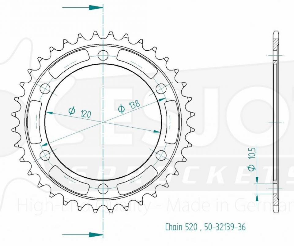 Couronne de transmission pour Honda Cbr R