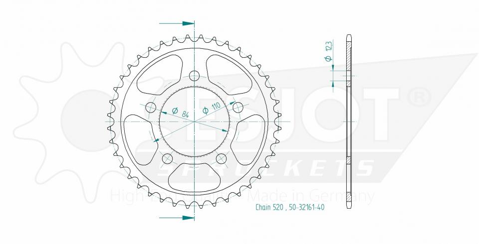 Couronne de transmission Esjot pour Moto Honda 500 Cmx Rebel 2017 à 2019 Neuf