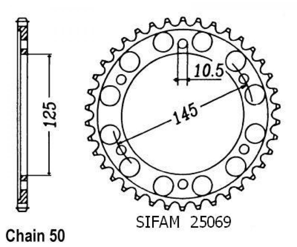 Couronne de transmission pour Yamaha FZR