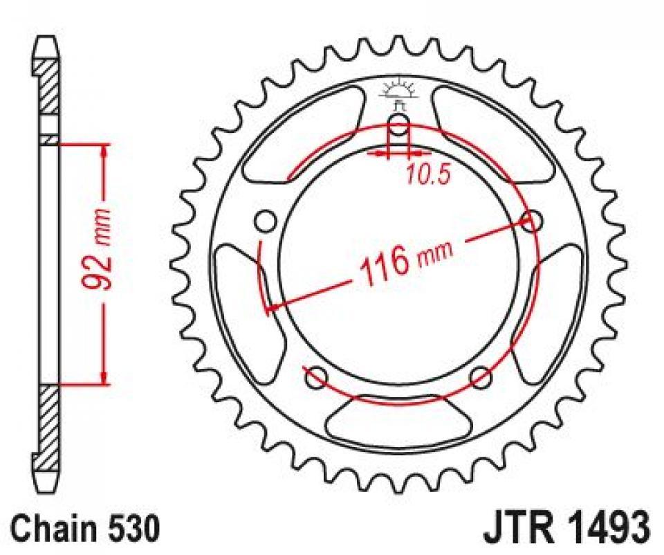 Couronne de transmission Esjot pour Moto Kawasaki 1400 Zzr Abs 2015 à 2019 Neuf