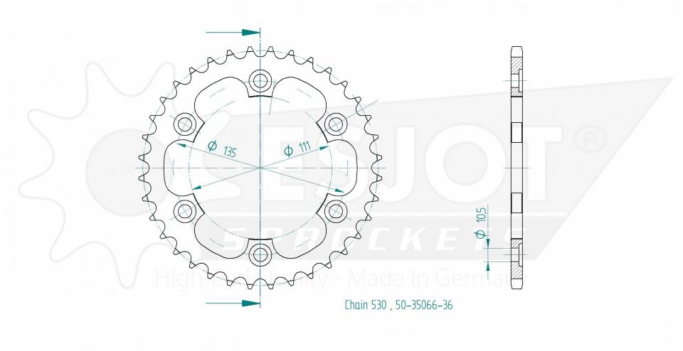 Couronne de transmission pour ROYAL ENFIELD Continental GT