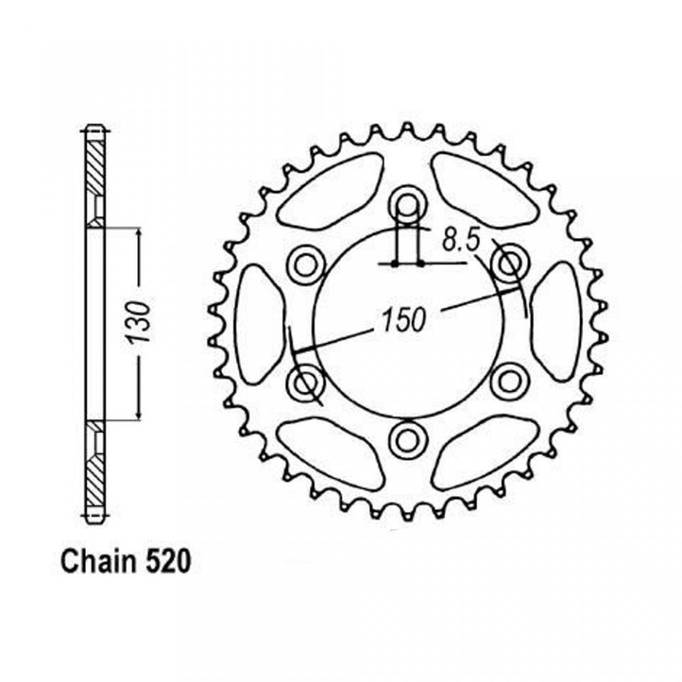 Couronne de transmission Kyoto pour moto Yamaha 400 Wr-F 4T 1999 à 2002 50 dents