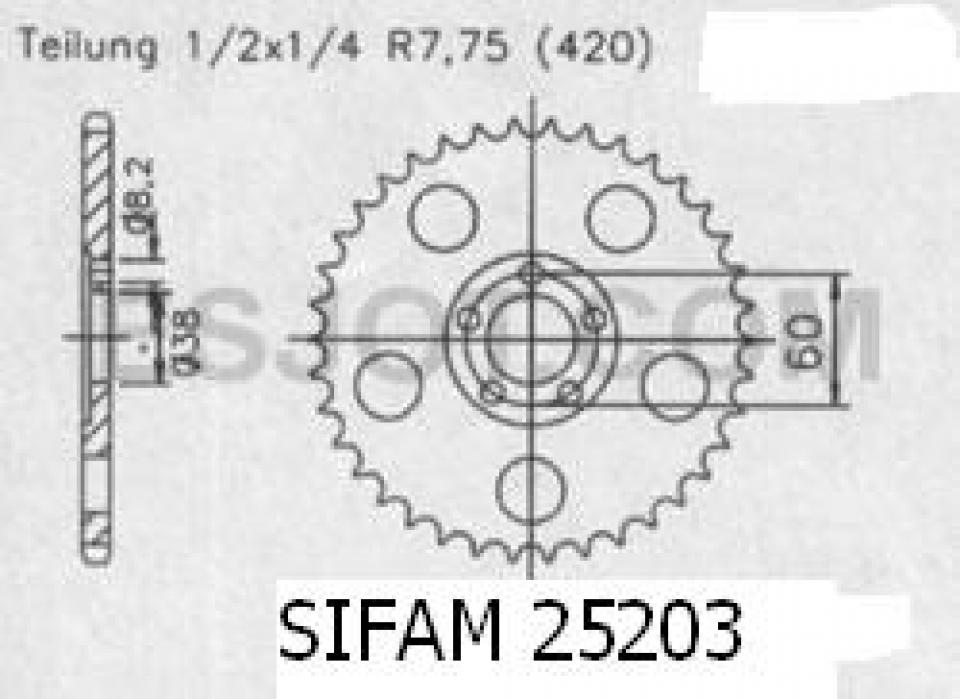Couronne transmission Esjot pour moto MSA 50 Rse 1999-01 13023 44 dts alésage 38