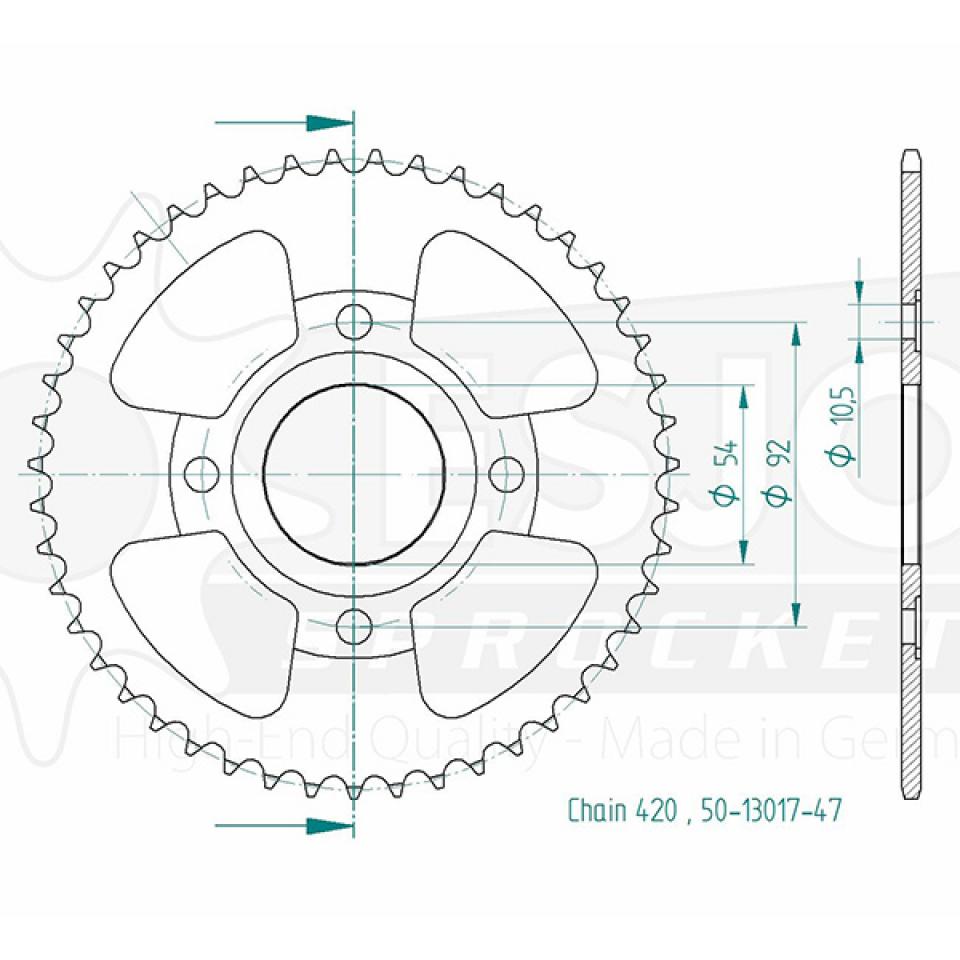 Couronne de transmission Esjot pour Moto MBK 50 X-Power 1997 à 2006 Neuf