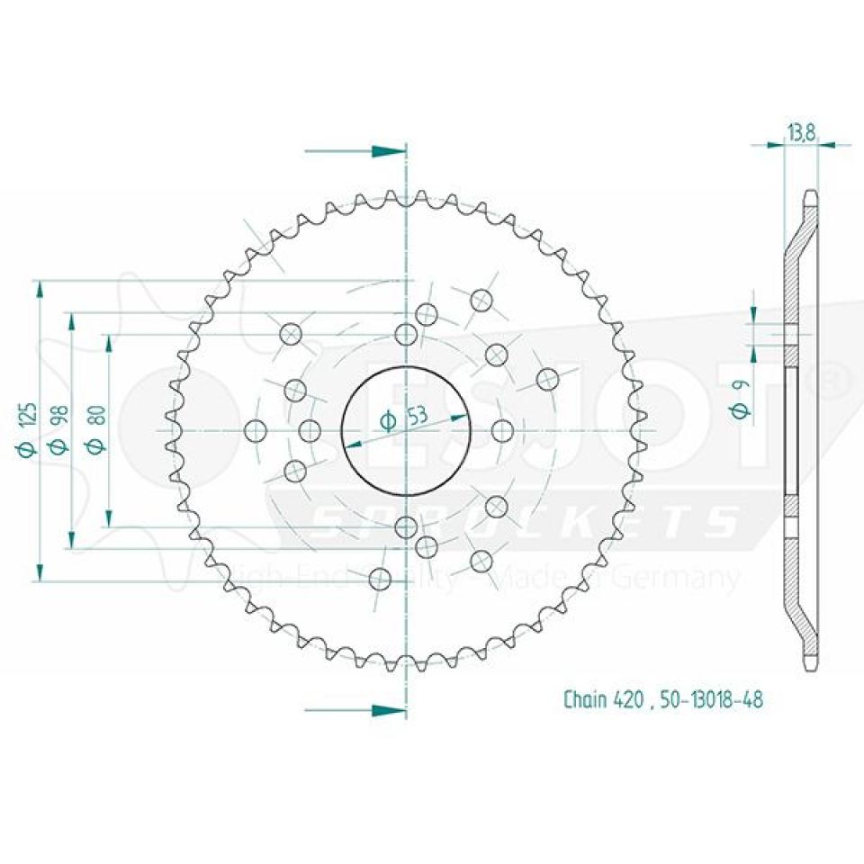 Couronne de transmission pour Derbi Fenix