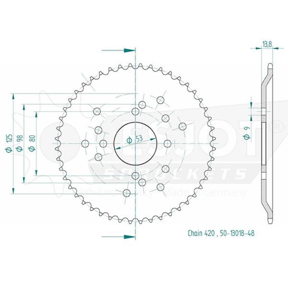 photo piece : Couronne de transmission->Derbi Fenix