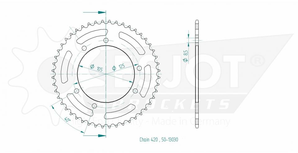 Couronne transmission Esjot pour moto Rieju 50 Mrt Sm Pro7 0/000.500.5010 62dts