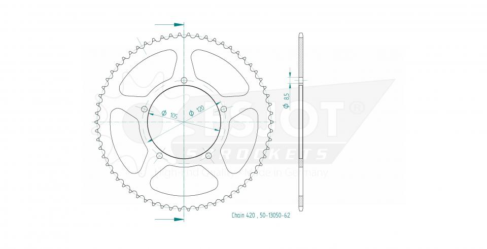 Couronne de transmission pour Chinois motocycle