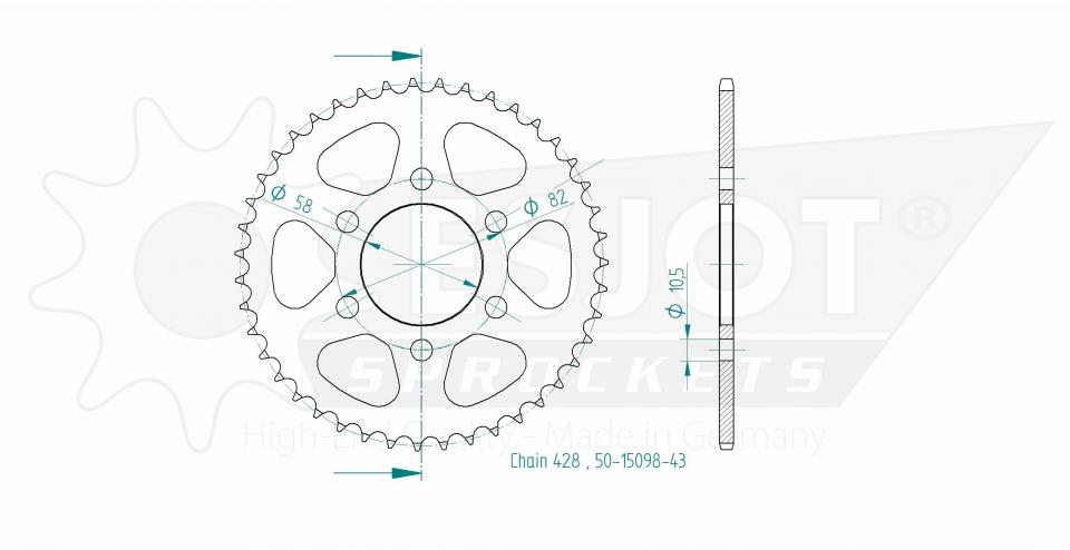 Couronne de transmission pour KSR TW SM