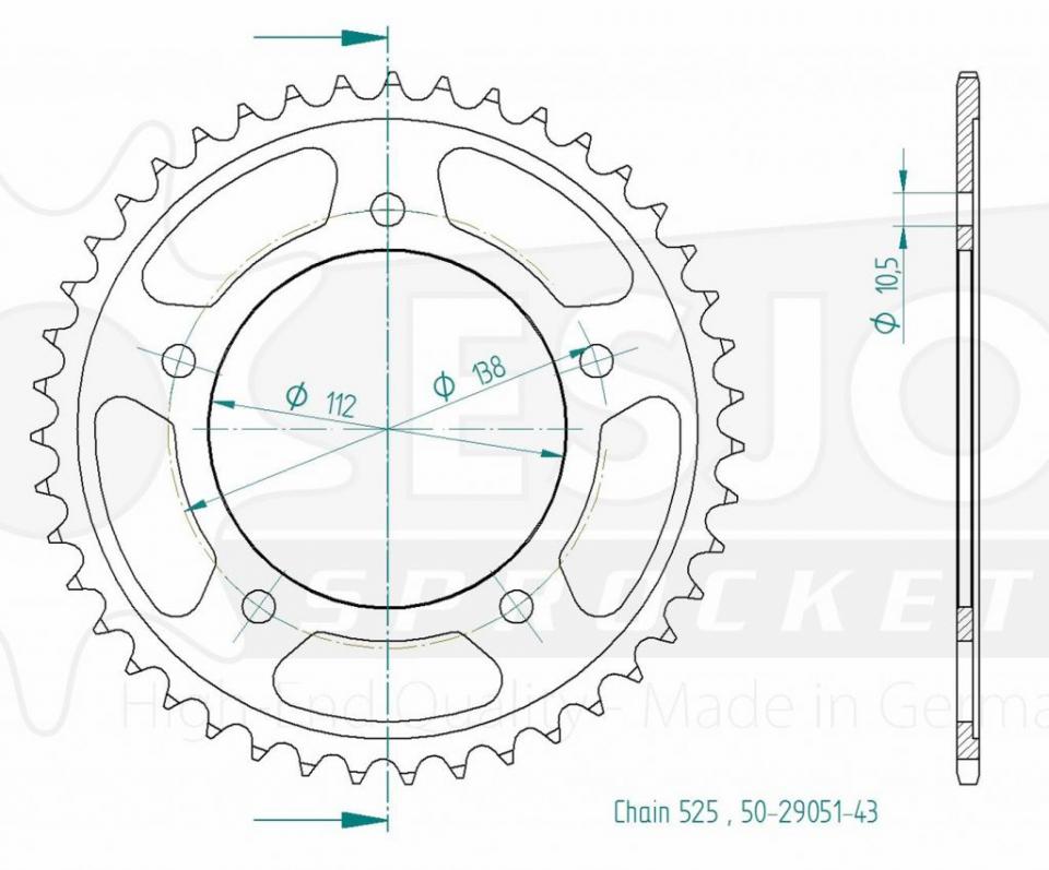 Couronne de transmission pour  