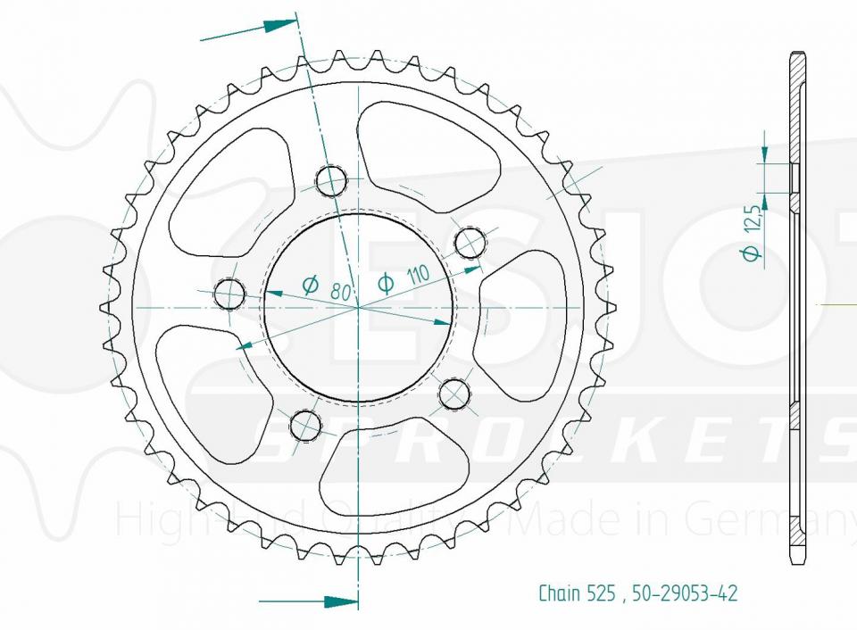 Couronne de transmission pour Honda Cr-F L Africa Twin