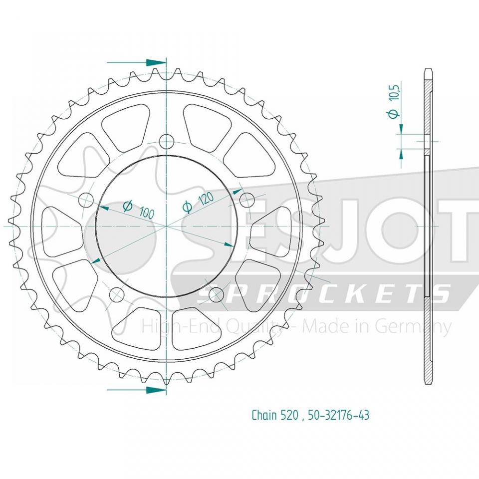 Couronne de transmission Esjot pour Moto Aprilia 660 RS 2021 à 2023 Neuf