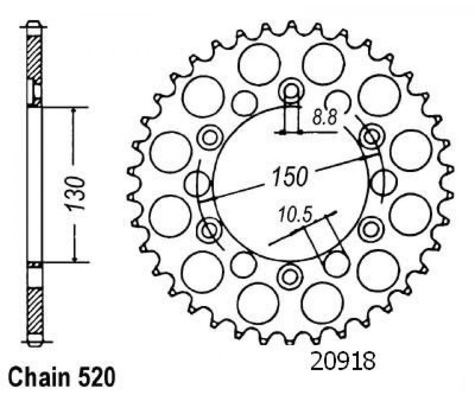 Couronne de transmission pour Fantic XX 2T