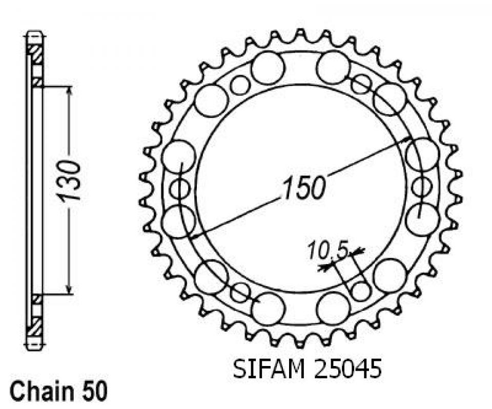 Couronne de transmission Sifam pour Moto Yamaha 1200 FJ 1986 à 1990 Neuf