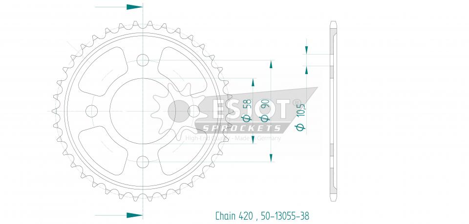 Couronne de transmission pour Honda MSX