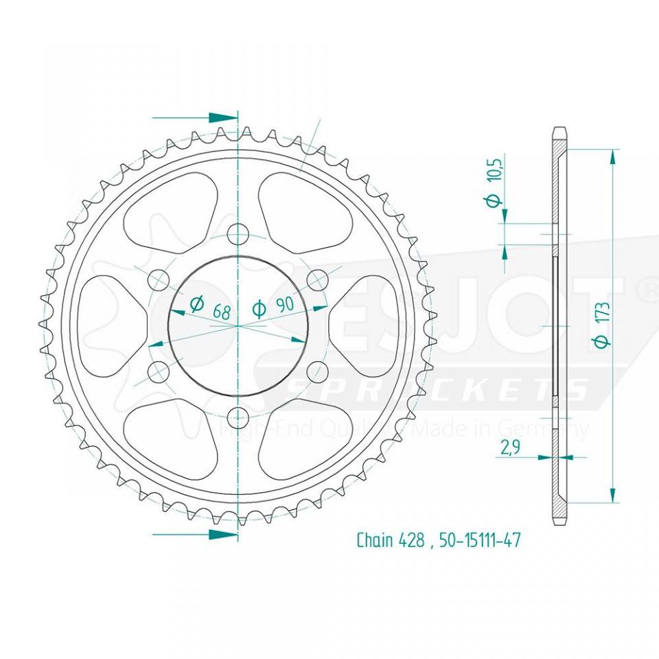 Couronne de transmission pour Honda CB R NEO SPORTS CAFE