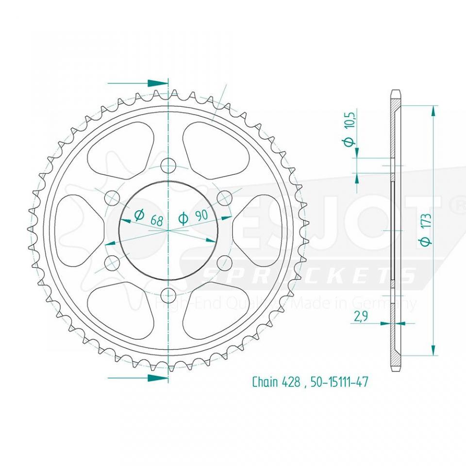 Couronne de transmission Esjot pour Moto Honda 125 CB R NEO SPORTS CAFE 2018 à 2020 Neuf