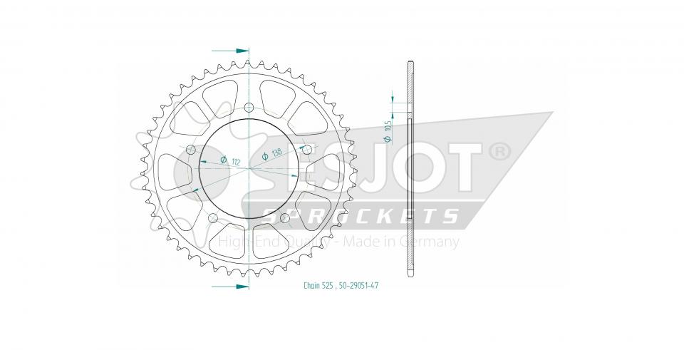 Couronne de transmission pour Yamaha MXT NIKEN 3 ROUES