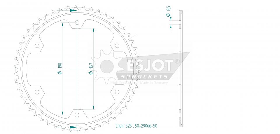 Couronne de transmission pour Triumph TIGER / GT / RALLY