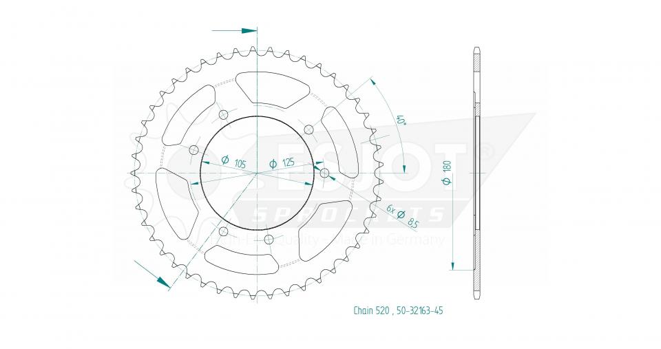 Couronne de transmission pour Chinois motocycle