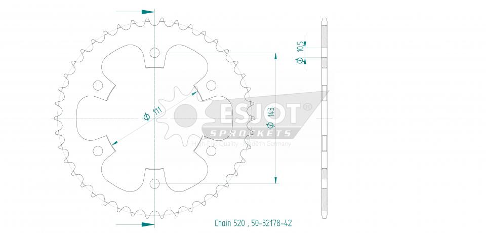 Couronne de transmission pour ROYAL ENFIELD METEOR