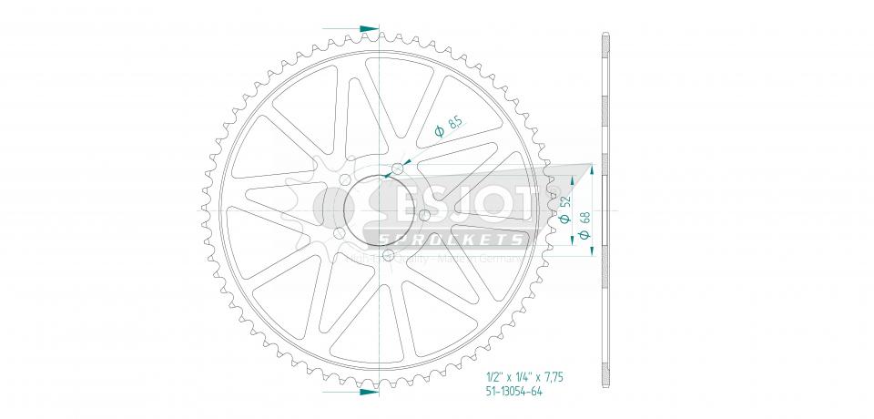 Couronne de transmission Esjot pour Moto SurRon 0 LIGHTBEE 2020 à 2023 Neuf