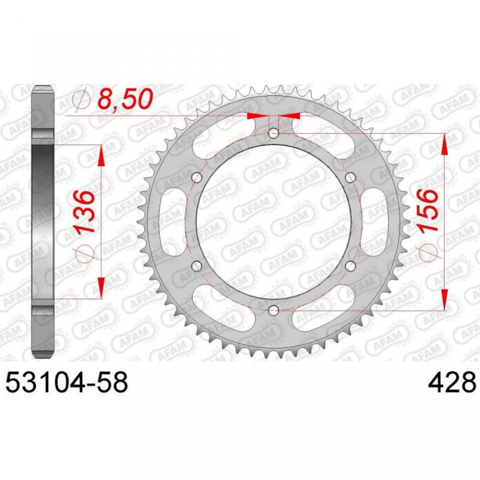 Couronne transmission Afam pour moto Fantic 125 Caballero Casa Motard 2018 Neuf