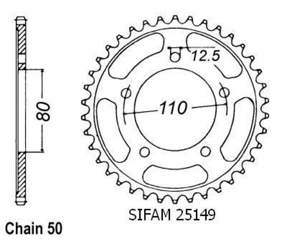 Couronne de transmission Sifam pour Moto Triumph 900 Adventurer 1995 à 2001 Neuf