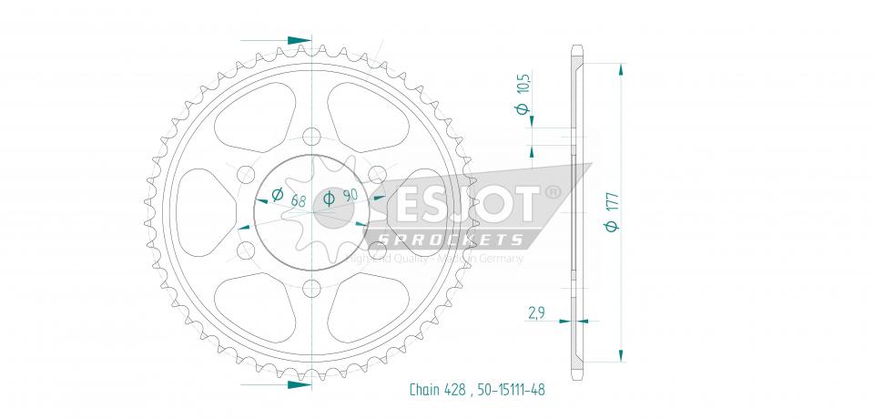 Couronne de transmission pour Honda CB R NEO SPORTS CAFE