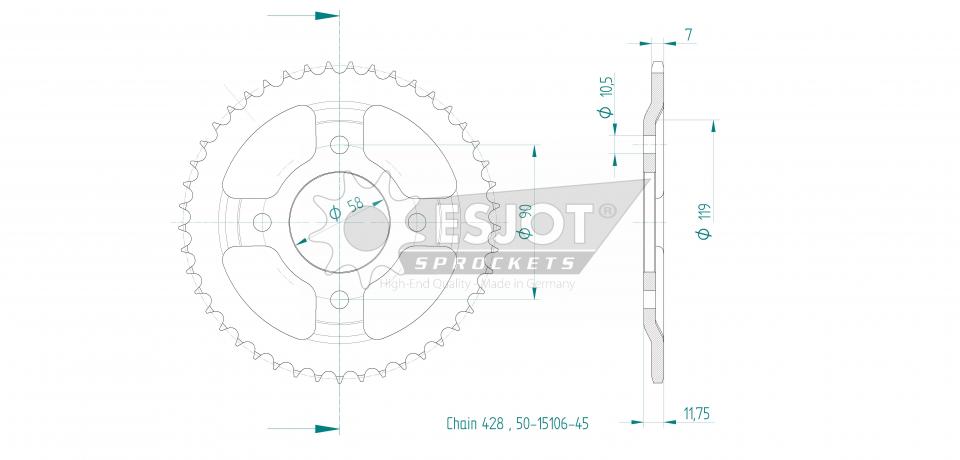 Couronne de transmission pour ORCAL Astor