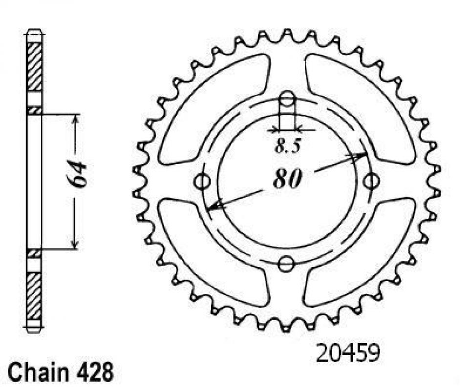 Couronne de transmission pour Yamaha YBR