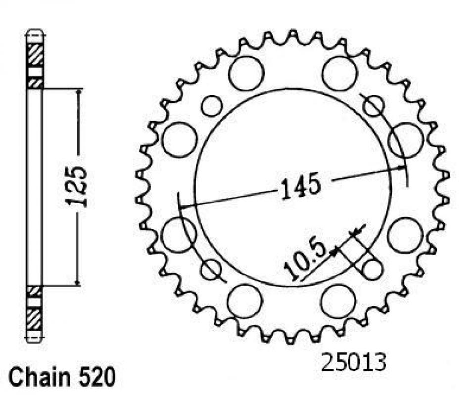 Couronne de transmission Sifam pour Moto Yamaha 660 XTZ tenere 1990 à 1995 Neuf