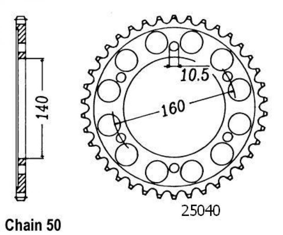 Couronne de transmission pour Kawasaki Gpz E