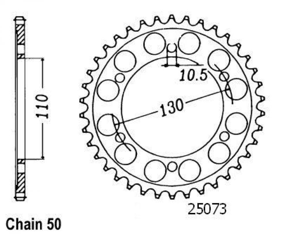 Couronne de transmission pour Yamaha FZS Fazer
