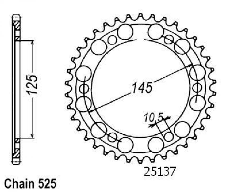 Couronne de transmission pour Yamaha TDM