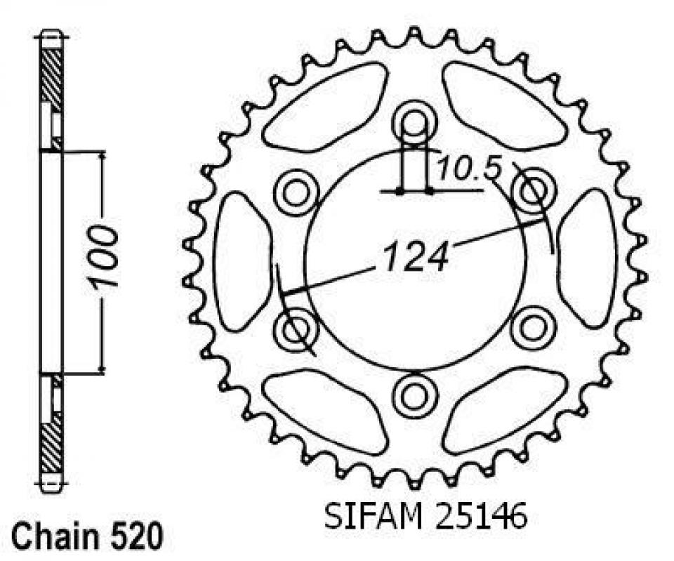 Couronne de transmission Sifam pour Moto Ducati 750 Monster 1999 Neuf