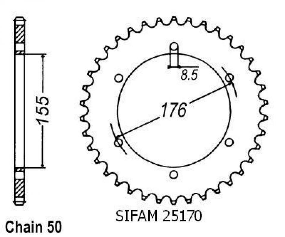 Couronne de transmission pour Triumph Daytona