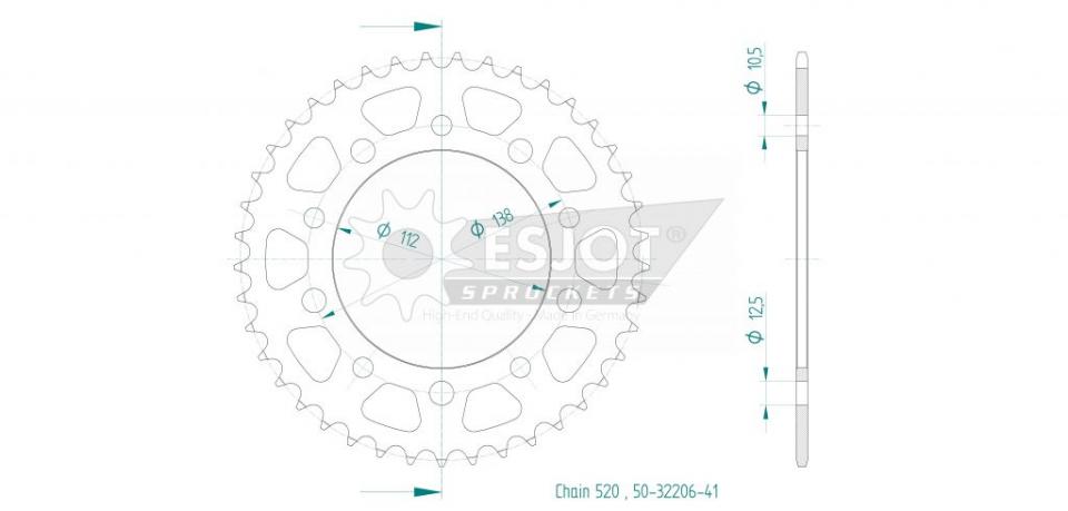 Couronne de transmission pour Honda Nc X Dct