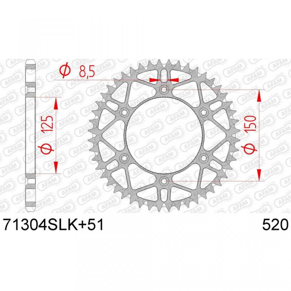 Couronne de transmission Afam pour Moto KTM 250 SX-F 2006 à 2024 Neuf