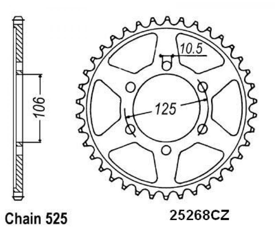 Couronne de transmission pour Triumph Daytona