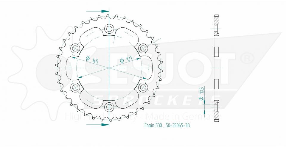 Couronne de transmission Esjot pour Moto ROYAL ENFIELD 500 Bullet 2009 à 2022 Neuf