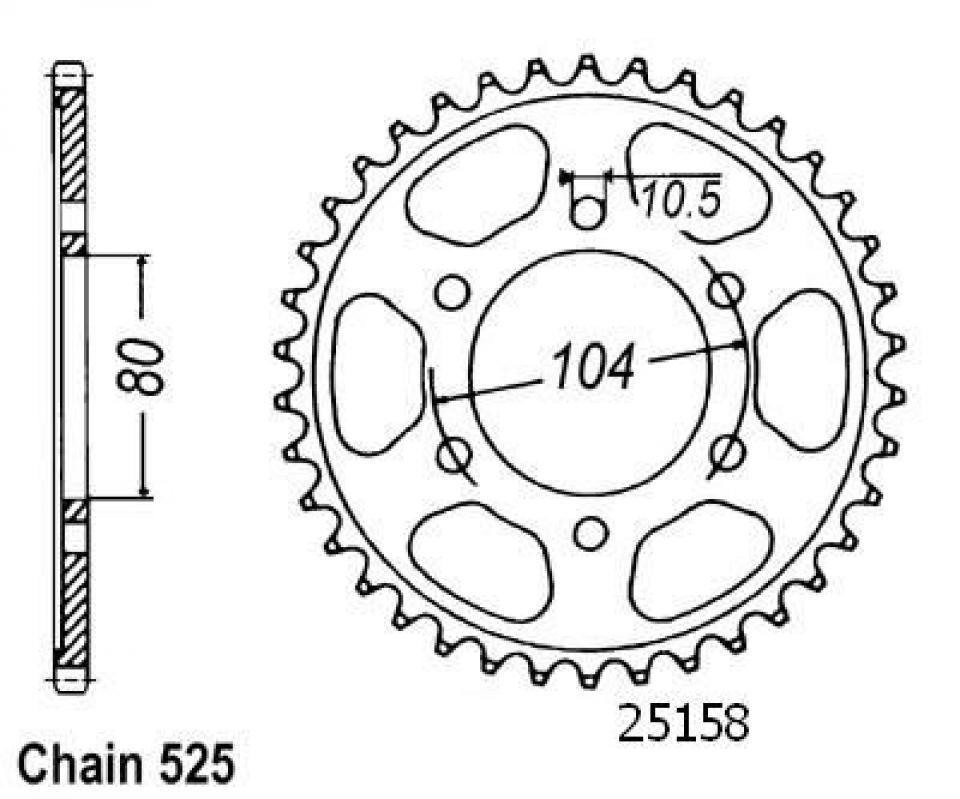 Couronne de transmission PBR pour moto Kawasaki Z 900 42dts P525 Al80 Neuf