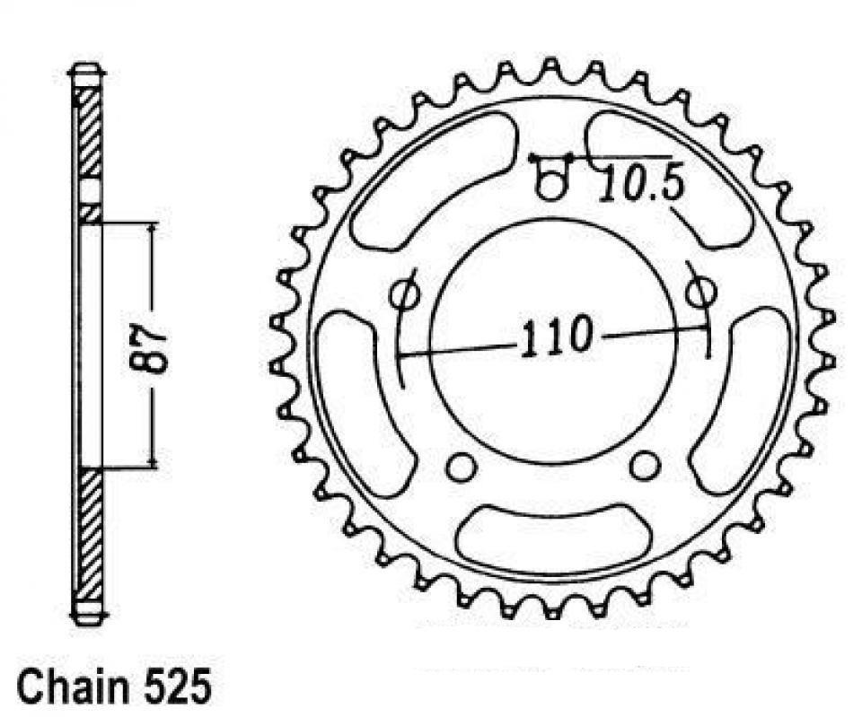 Couronne transmission PBR pour moto Suzuki 400 GSF Bandit 828 45 C45 45dts Neuf