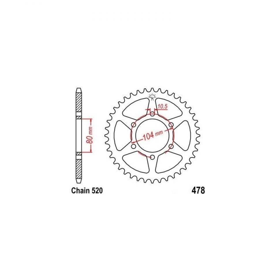 Couronne de transmission PBR pour moto CF moto 650 GT 43 dents Pas 520 Neuf