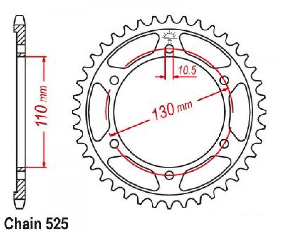 Couronne de transmission PBR pour Moto Suzuki 1000 Gsx-R R 2017 à 2020 4385 45 C45 / 45dts P525 Al110 Neuf