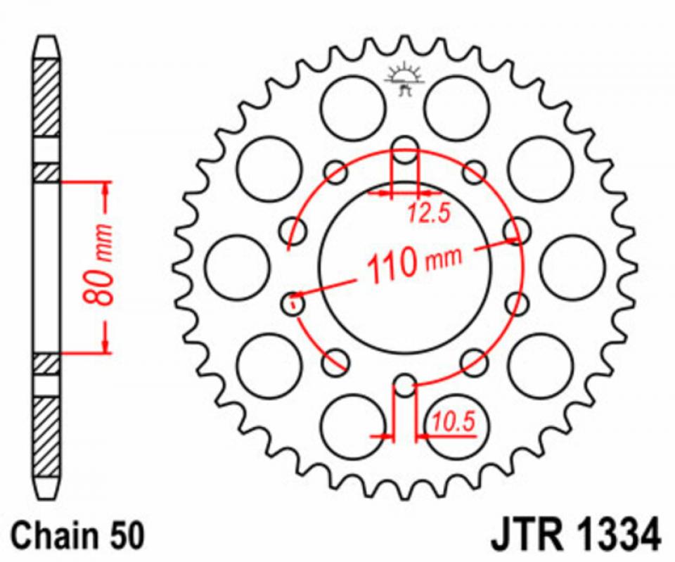 Couronne de transmission JT Sprockets pour moto Honda 750 VFR Interceptor 41dts